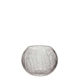 HURRICANE BALL CRACKLE GLASS TRANSPARENT LARGE