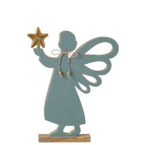 ANGEL STAR MANGO WOOD NATURAL/TURQUOISE LARGE
