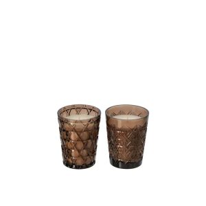 SCENTED CANDLE VICTOR & VICTOIRE WAX BROWN SMALL ASSORTMENT OF 2