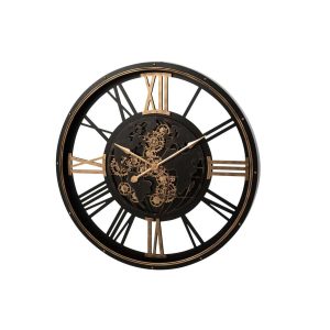 WALL CLOCK METAL BLACK/GOLD