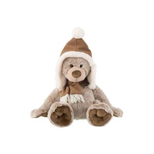 BEAR+HAT PLUSH POLYESTER BROWN LARGE