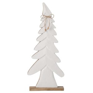 PINE TREE BOW MANGO WOOD NATURAL/WHITE LARGE