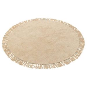 RUG ROUND+FRINGES LIGHT BEIGE