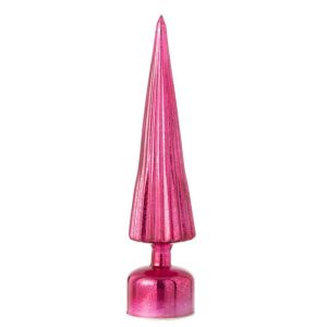 TREE LED TURNING CRACKLED GLASS DARK PINK LARGE
