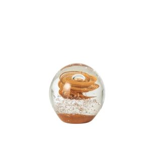 PAPERWEIGHT SWIRL BALL GLASS BRONZE SMALL