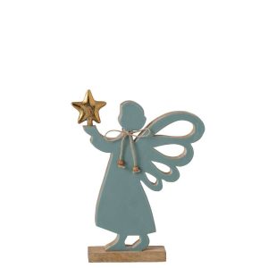 ANGEL STAR MANGO WOOD NATURAL/TURQUOISE SMALL