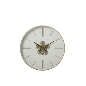 WALL CLOCK IRON WHITE/GOLD SMALL