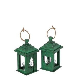 LANTERN FIR WOOD GREEN ASSORTMENT OF 2