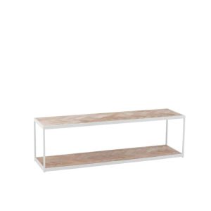 COFFEE TABLE ZIGZAG WOOD/METAL NATURAL/WHITE