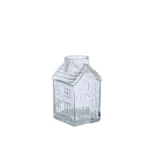 VASE HOUSE GLASS TRANSPARENT SMALL