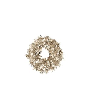 WREATH SPARKLING POLYSTYRENE GREIGE SMALL