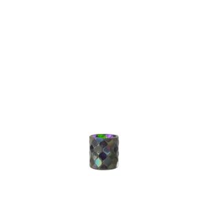 TEALIGHT HOLDER MOSAIC GLASS PURPLE SMALL