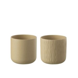 FLOWERPOT GEN CERAMIC BEIGE LARGE ASSORTMENT OF 2