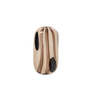 VASE GLASS BEIGE/BLACK MEDIUM