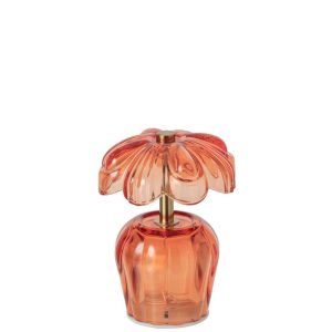 LAMP FLOWER GLASS ORANGE