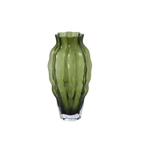VASE POD GLASS GREEN LARGE