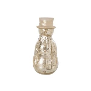 SNOWMAN LED GLASS SILVER LARGE