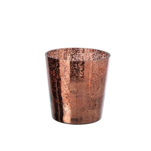 CANDLE HOLDER GLASS BROWN MEDIUM
