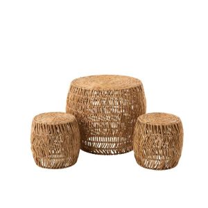 SET TABLE+ 2STOOL MAURICE ROUND WATER HYACINTH NATURAL