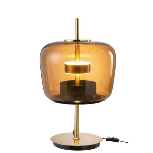 TABLE LAMP LED GLASS BROWN