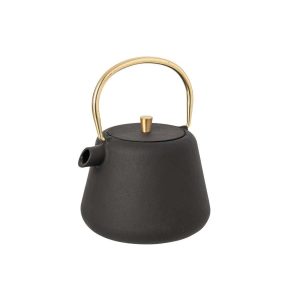TEAPOT CAST IRON BLACK/GOLD