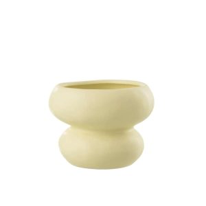 FLOWERPOT CIRCLE PORCELAIN LIGHT YELLOW