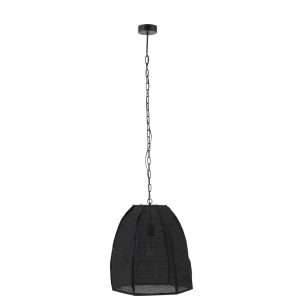 CEILING LAMP PEAR LINEN/IRON BLACK SMALL