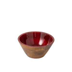 BOWL MANGO WOOD DARK RED/NATURAL MEDIUM