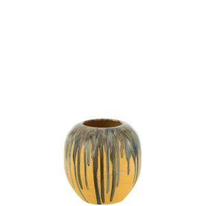FLOWER POT PAINT STRIPE CERAMIC MIX SMALL