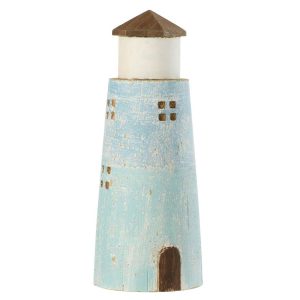LIGHTHOUSE PAULOWNIA WOOD NATURAL/LIGHT BLUE LARGE