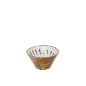 BOWL MANGO WOOD DARK BLUE/WHITE SMALL