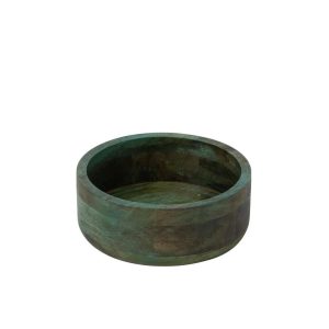 BOWL ROUND MANGO WOOD DARK GREEN MEDIUM