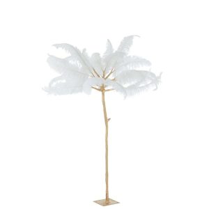 TREE FEATHERS STEEL GOLD/WHITE LARGE
