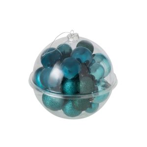 BOX OF 24 CHRISTMAS BAUBLE PS BLUE/DARK GREEN