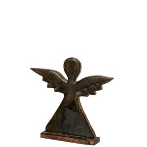 ANGEL ON BASE SHINY MANGO WOOD GREEN/NATURAL LARGE