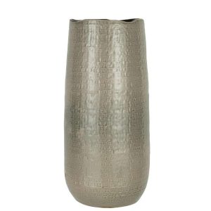 VASE PATTERN CERAMIC LIGHT GREY LARGE