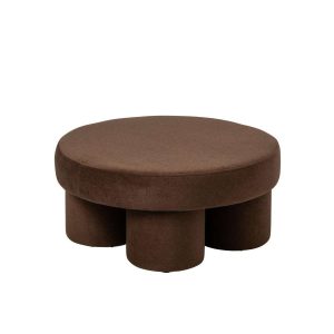 POUFFE LEGS PLYWOOD/FABRIC TAUPE LARGE