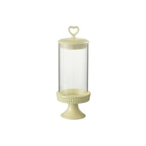 CAKE PLATE UNDER GLASS CERAMIC YELLOW MEDIUM