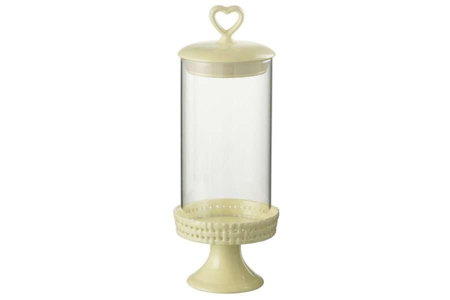 CAKE PLATE UNDER GLASS CERAMIC YELLOW MEDIUM