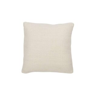 CUSHION WOVEN WOOL CREAM SMALL