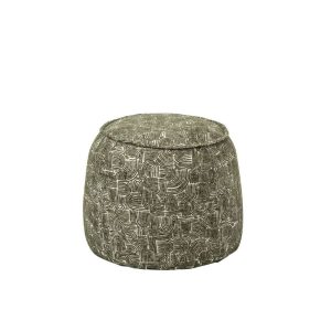 POUFFE ALEX PLYWOOD/FABRIC DARK GREEN
