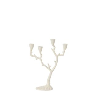 CANDLE HOLDER DEER ALUMINIUM OFF-WHITE