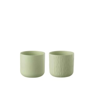 FLOWERPOT GEN CERAMIC PISTACHE SMALL ASSORTMENT OF 2