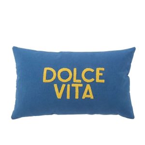 CUSHION DOLCE VITA COTTON BLUE/YELLOW