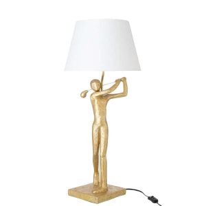 TABLE LAMP GOLFER RESIN GOLD