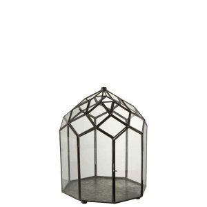 TERRARIUM GLASS/METAL BLACK MEDIUM