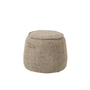 POUFFE ALEX PLYWOOD/FABRIC BROWN/ECRU