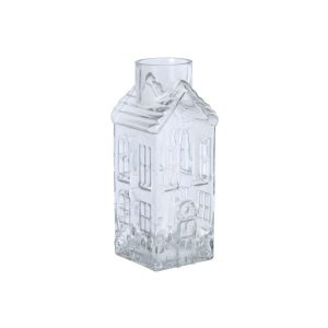 VASE HOUSE GLASS TRANSPARENT LARGE
