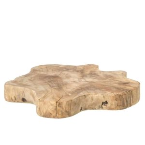 DECORATIVE TRAY EMMA IRREGULAR TEAK WOOD NATURAL
