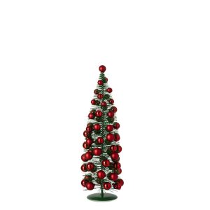 TREE CHRISTMAS BAUBLES SYNTHETIC DARK GREEN/CHRISTMAS RED SMALL